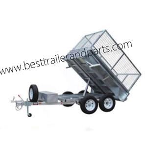 10*5 Hydraulic tipper box trailer with cage 2Ton