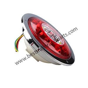 19LED Plastic Electroplating Ring Double Color Round Tail Light