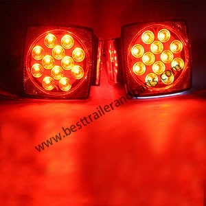 Trailer Square LED Waterproof Tail Light Kit B