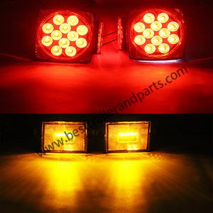 Trailer Square LED Waterproof Tail Light Kit B